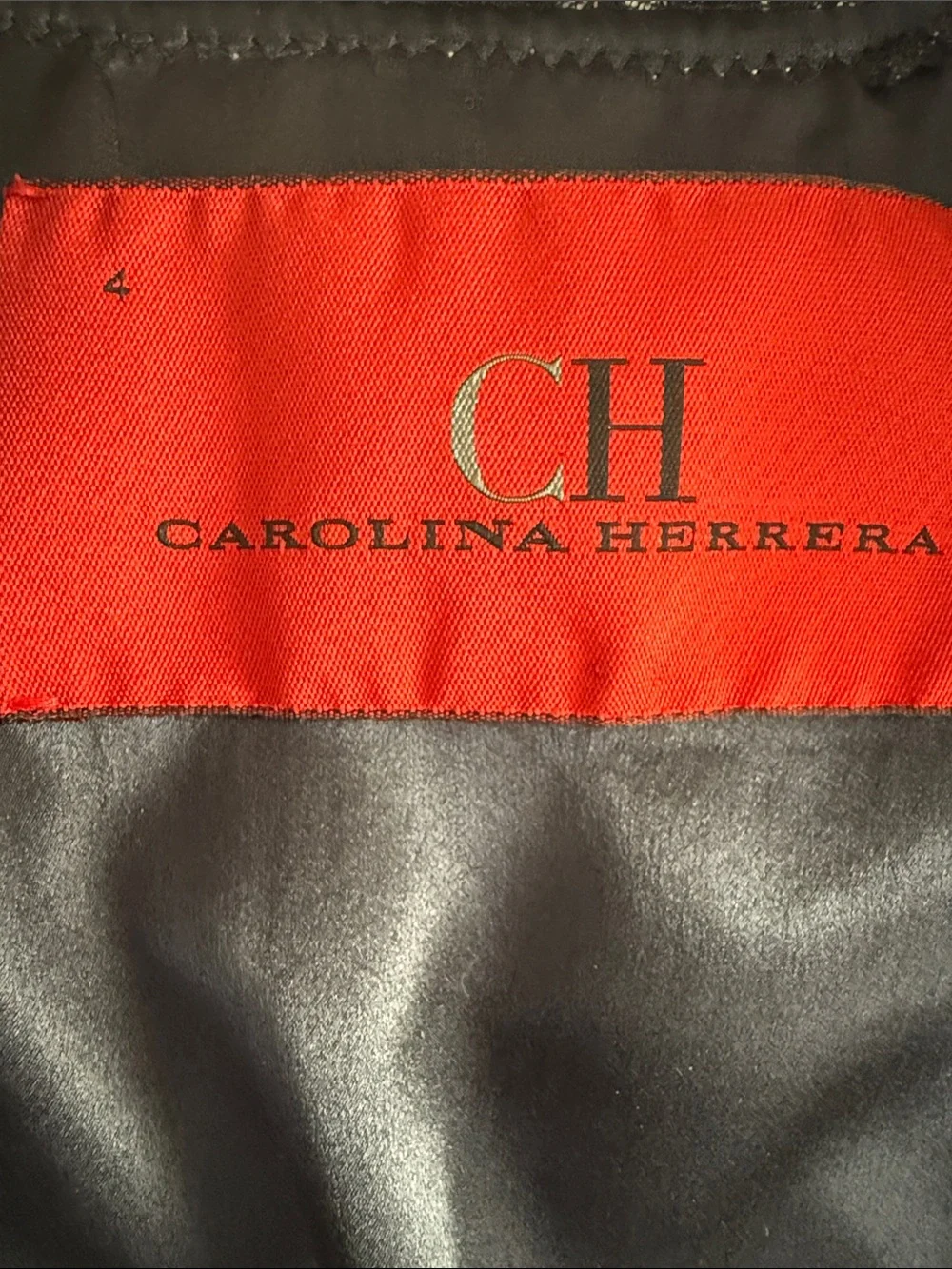 Carolina Herrera Navy and White/Cream Bouclé Cropped Jacket with 3/4 sleeves